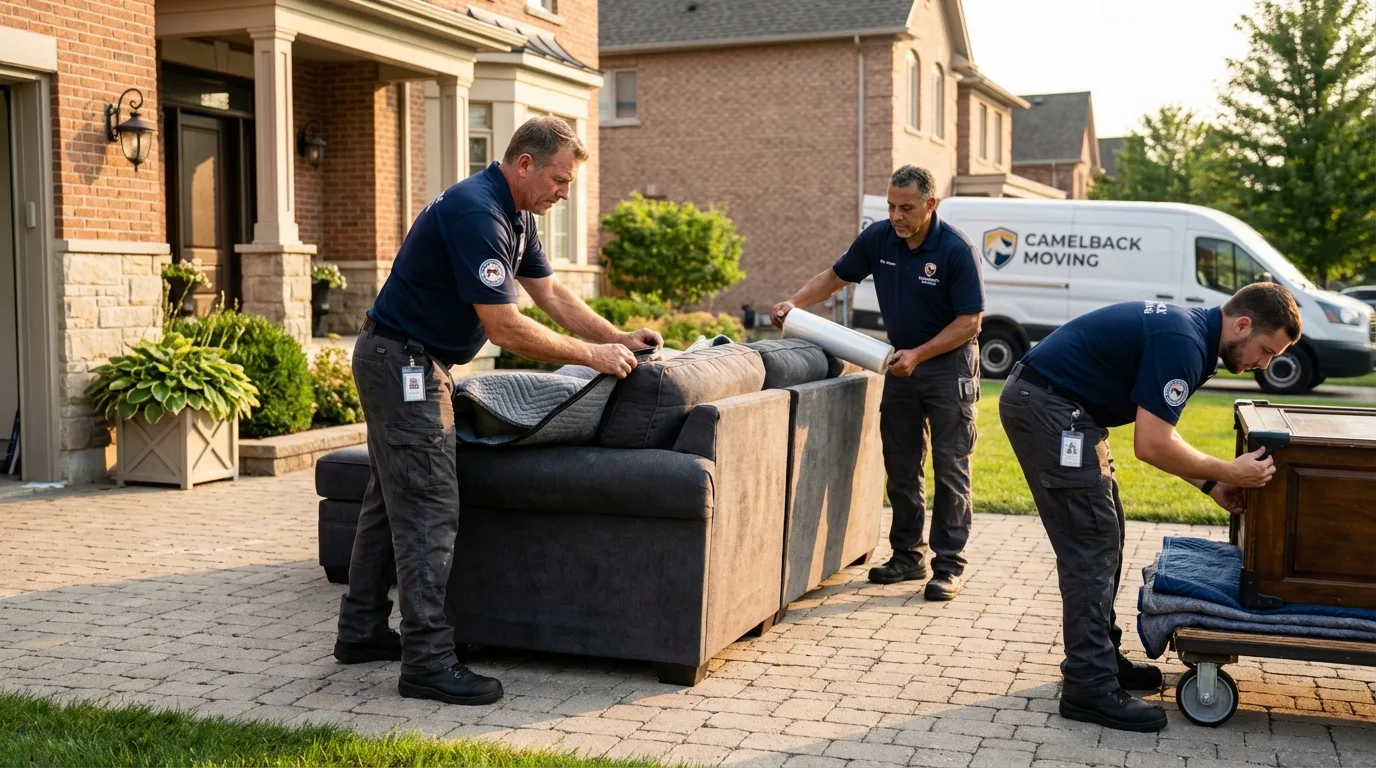 Large estate moving crew wrapping furniture in Hollandale, MS